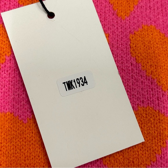 NWT THML Short Sleeve Heart Sweater Top Womens Small Pink Orange Valentines - Picture 5 of 7